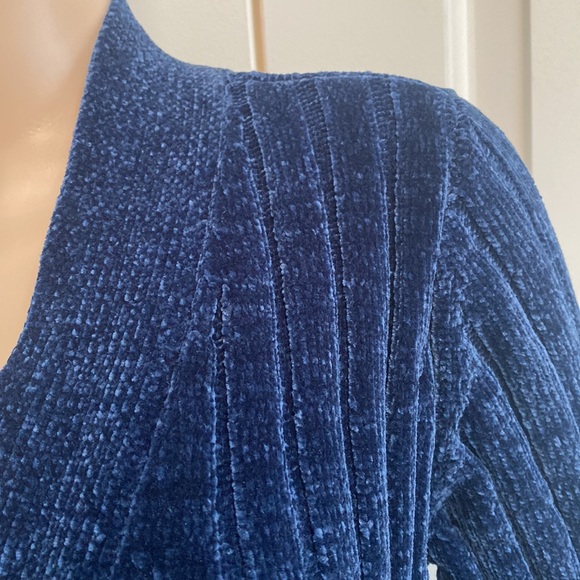 Marty M Womens M Blue Long Soft Open Cardigan. Ribbed with pockets. So comfy! - Picture 6 of 12